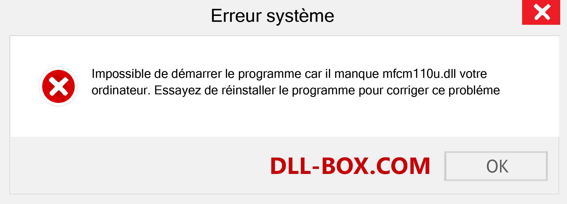 Le fichier mfcm110u.dll est manquant ?. Télécharger pour Windows 7, 8, 10 - Correction de l'erreur manquante mfcm110u dll sur Windows, photos, images