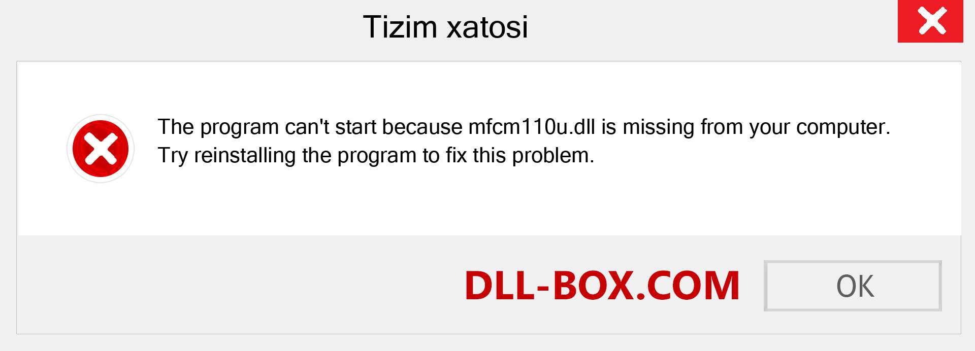 mfcm110u.dll fayli yo'qolganmi?. Windows 7, 8, 10 uchun yuklab olish - Windowsda mfcm110u dll etishmayotgan xatoni tuzating, rasmlar, rasmlar